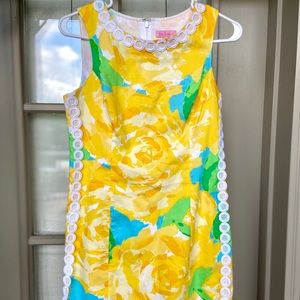 Lilly Pulitzer First Impression Yellow Rose Shift Dress